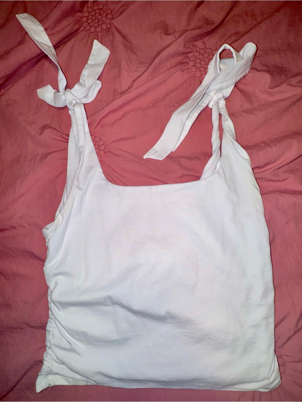 Women's White Tie-Shoulder Tank Top